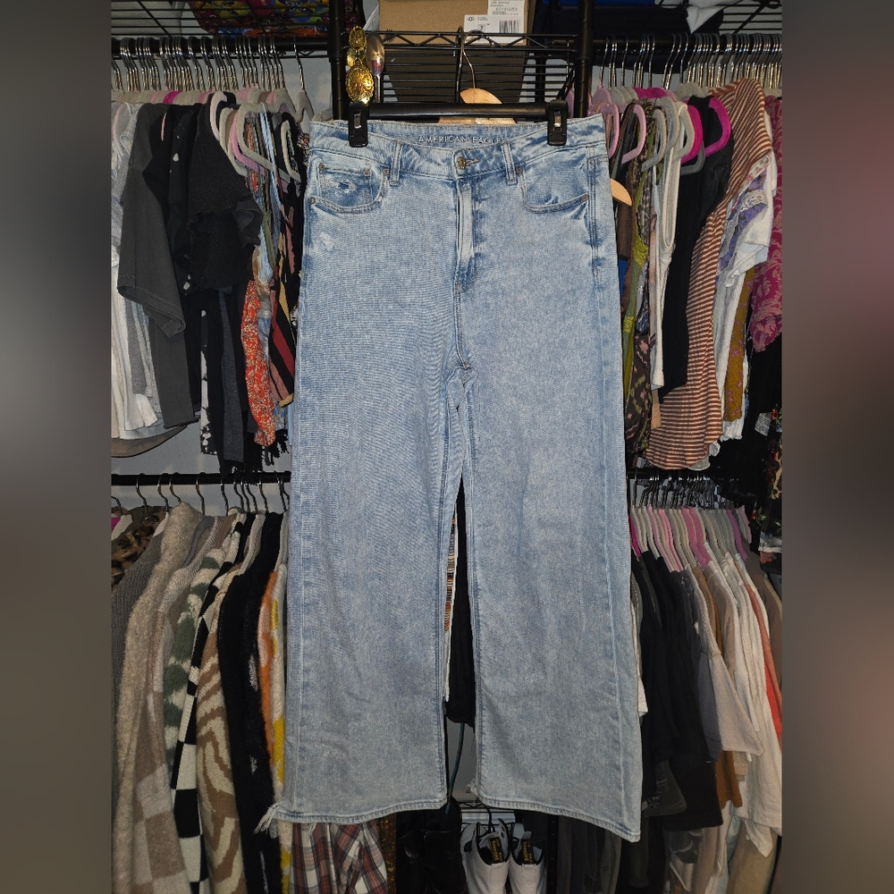 American Eagle Outfitters Light Blue Wide Leg Jeans